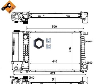 Радиатор, охлаждение двигателя - (17111719314, 1719314, 1723537) NRF 53426