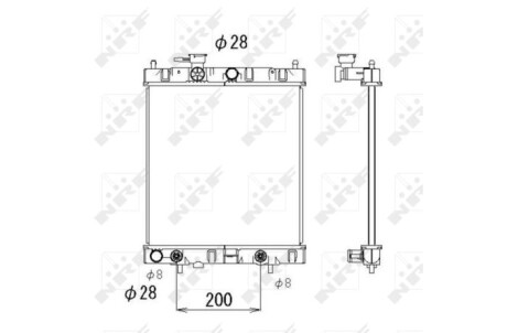 Радиатор, охлаждение двигателя - (214101F515, 214101F520, 214106F600) NRF 53510