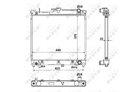 Радиатор, охлаждение двигателя - (1770080A00, 1770081A00, 1770082A00) NRF 53569