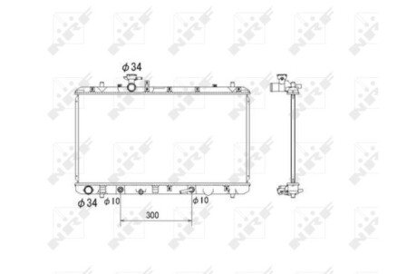 Радиатор, охлаждение двигателя - (1770079J10, 1770080JD0) NRF 53580