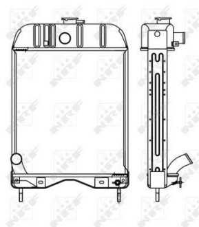 Радіатор двигуна URSUS 2812, 3512, 3514 MASSEY FERGUSON 133, 135, 135 V, 140 (3 CYL), 140 SUPER (3 CYL), 145, 145 S, 145 V, 148, 152, 152 F, 152 S, 152 V, 1140, 1230, 1240, 1250, 20, 230 - NRF 53654