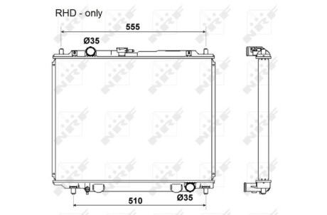 Радиатор, охлаждение двигателя - (mb890955, mb340051) NRF 53666