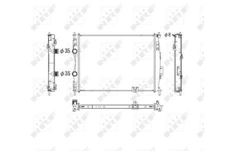 Радиатор, охлаждение двигателя - (21400JD900, 21400JD90B, 21400JD90D) NRF 53755