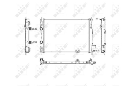 Радиатор, охлаждение двигателя - (21400JD50A, 21400JD50B, 21400JD50C) NRF 53756