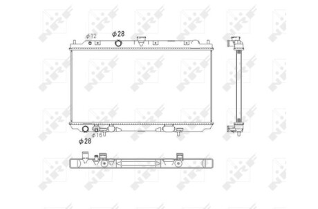Радиатор, охлаждение двигателя - (21410BV010) NRF 53760