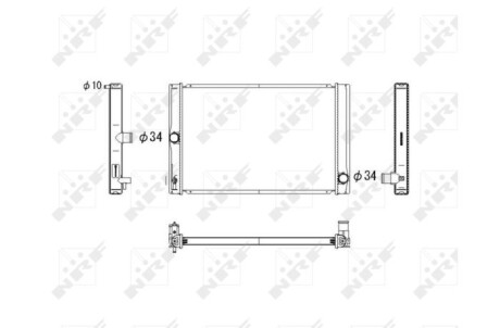 Радиатор, охлаждение двигателя - (164000N060) NRF 53764