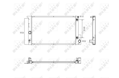 Радіатор охолодження Toyota Corolla 1.6 06-14 - (164000D470, 164000D410, 164000T210) NRF 53766