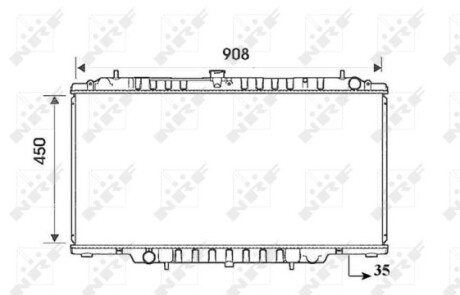 Радіатор охолодження Nissan Patrol GR V Wagon 2.8TD/3.0DTi 97- - (6385013001, A6385013001) NRF 53830