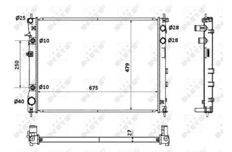 Радиатор, охлаждение двигателя - (45111XA01A, 45111XA00A) NRF 53887