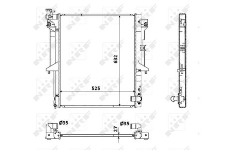 Радиатор, охлаждение двигателя - (1350A922, MN135032) NRF 53908