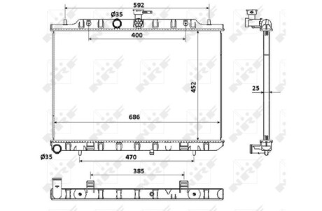 Радиатор, охлаждение двигателя - (214003UC5A, 21400JG700, 21400JG75A) NRF 53911