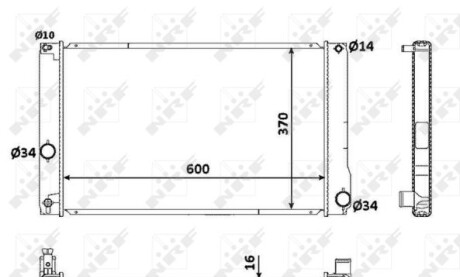 Радиатор, охлаждение двигателя - (164000T240, 1640037230, 1640037240) NRF 53926