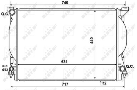 Радиатор, охлаждение двигателя - (8E0121251D, 8E0121251AS, 8E0121251S) NRF 53957