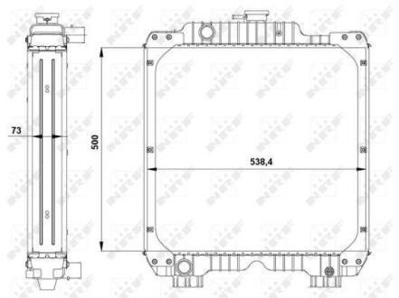 Радіатор двигуна (з рамою) CASE IH 70 2WD, 70 4WD, 80 2WD, 80 4WD, 90 2WD, 90 4WD - NRF 54091