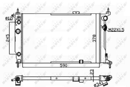 Радіатор охолодження Opel Astra F 1.4-2.0i 91-02 - NRF 54201