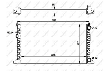 Радиатор, охлаждение двигателя - (1HM121253R, 1HM121253J, 1HM121253Q) NRF 54657