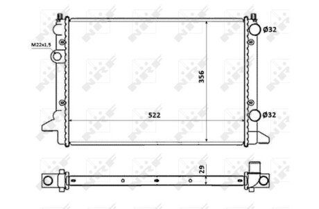 Радиатор, охлаждение двигателя - (3A0121253B, 3A0121253, 3A0121253AA) NRF 54695