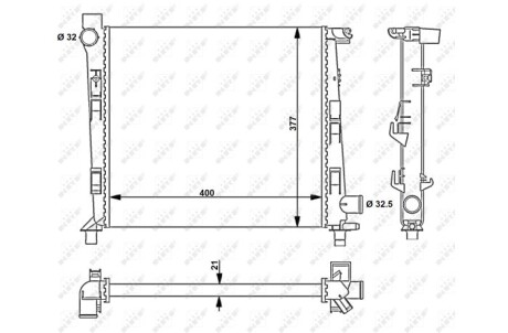 Радиатор, охлаждение двигателя - (1685001802, A1685001802) NRF 54717