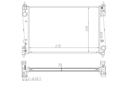 Радіатор охолоджування двигуна - (55700617, 1300287, 1300415) NRF 550005