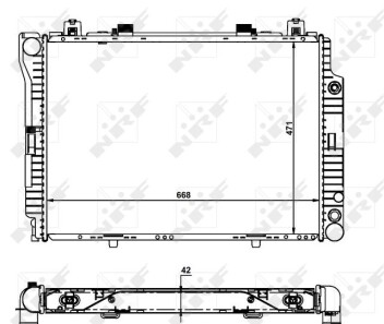 Радіатор охолодження MB S-class (W140) 3.0D/3.4D OM603/OM606 93-98 - NRF 55316