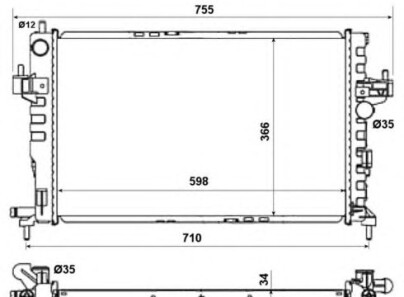 Радіатор охолодження Opel Combo 1.7DTI/CDTI 01- - NRF 58282