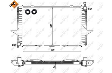 Радиатор, охлаждение двигателя - (36000001, 360000012, 36000002) NRF 58342