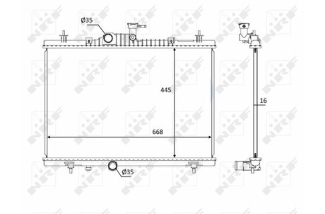 Теплообменник - (214003414R, 214007173R, 21400JY20A) NRF 58394