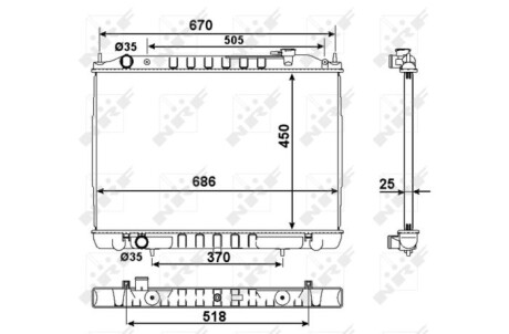 Теплообменник - (21410VK505, 21411VK505) NRF 58418