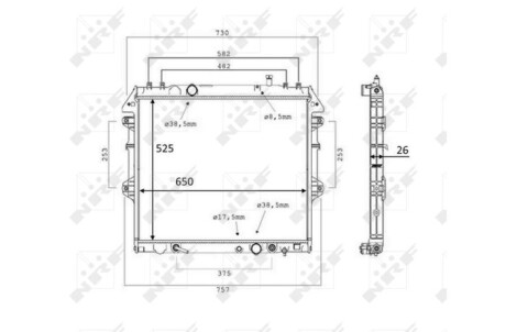 Теплообменник - (164000L120, 164000L130, 164000L140) NRF 58534