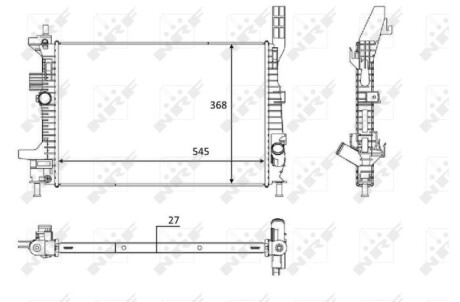 Фото 2 - Радиатор охлаждения двигателя NRF 58650