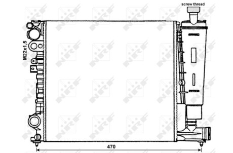 Радиатор, охлаждение двигателя - (1306E0, 130698, 9634989480) NRF 58959