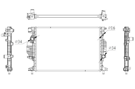 Радіатор охолоджування двигуна - (2069561, 5184274, DG938005CC) NRF 59284 (фото 1)