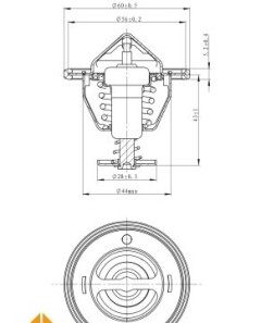 Термостат Nissan Sunny/Mitsubishi Pajero/Lancer 1.6-3.2 92- (76°) - (f6DZ8575A, MD158570, MD165630) NRF 725107