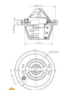 Термостат Ford Fusion/Fiesta/Focus 1.2-1.6 98- (82˚C) - (1302396, 96MM8575BE, 1712228) NRF 725159