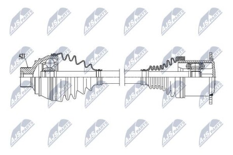 Полуось - (8K0407271AH, 8K0407271AJ, 8K0407271Q) NTY NPW-AU-011