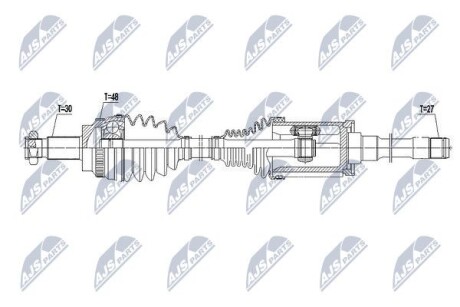 Полуось, bmw 3 xdrive e90/e91/e92 320d/325i/325xi/330i/330xi/330d/330x - (31607558950, 31607558949) NTY NPWBM145