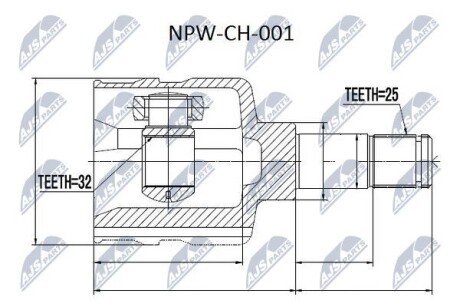 ШРУС НАРУЖНЫЙ - NTY NPW-CH-001