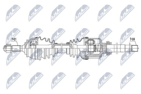 Полуось citroen c-elysee 1.6hdi 92km 12-, peugeot 301 1.6hdi 92km 12- /right/ - NTY NPWCT057