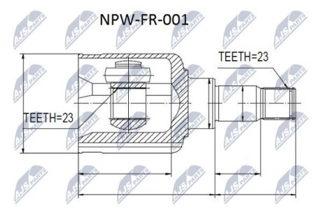 ШАРНИР РАВНЫХ УГЛОВЫХ СКОРОСТЕЙ - NTY NPW-FR-001