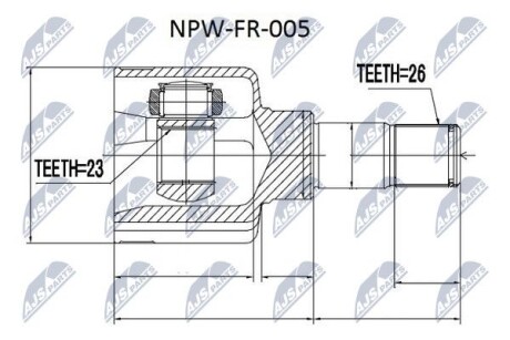 ШРУС НАРУЖНЫЙ - NTY NPW-FR-005