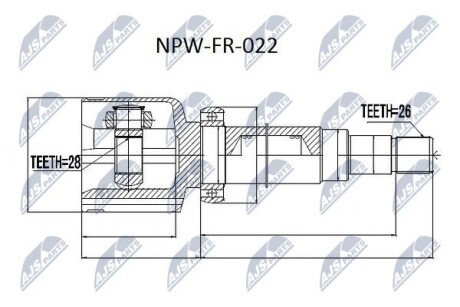 ШРУС НАРУЖНЫЙ - NTY NPW-FR-022