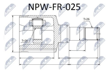 ШРУС НАРУЖНЫЙ - NTY NPW-FR-025