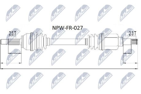 Полуось - (1142794, 1341967, 1506722) NTY NPW-FR-027