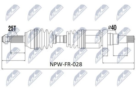 Полуось колеса - NTY NPWFR028