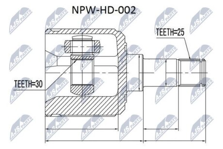 ШРУС внутренний левый Honda Civic - NTY NPWHD002