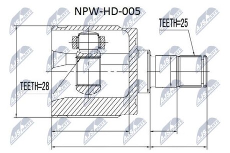 ШРУС НАРУЖНЫЙ - (44310S5AJ00) NTY NPW-HD-005 (фото 1)