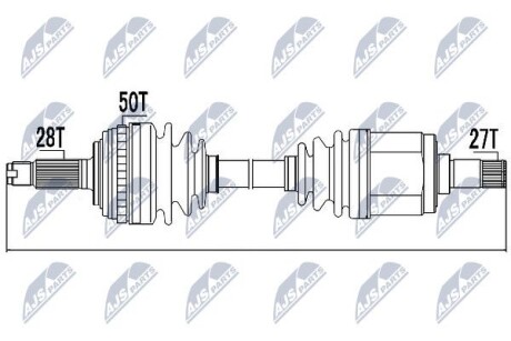 Полуось - (44306SOAJ61, 44306SOAJ60, 44306S3R951) NTY NPW-HD-037