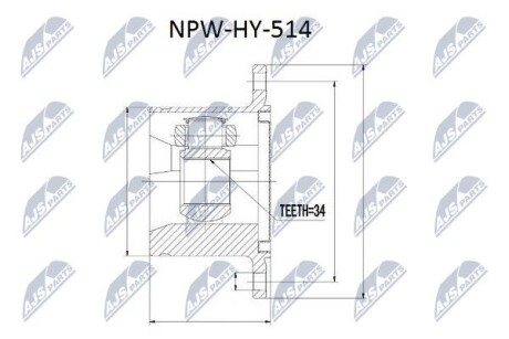 ШРУС НАРУЖНЫЙ - NTY NPW-HY-514