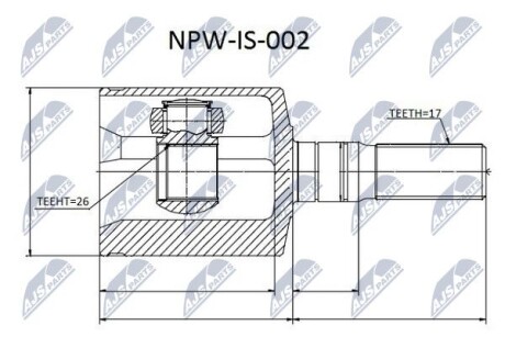 Шарнир равных угловых скоростей - NTY NPW-IS-002