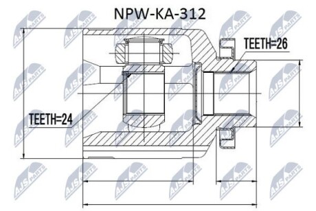 ШРУС НАРУЖНЫЙ - (495911F210, 495921F500) NTY NPW-KA-312